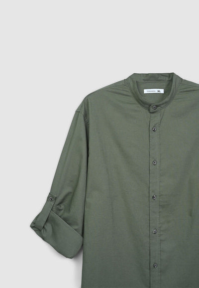 Camicia coreana in misto lino