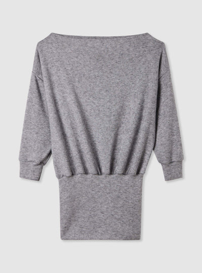 Vestito mini in maglia con scollo a barca