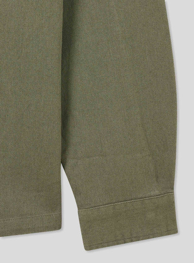Camicia shacket in twill di cotone tinta unita