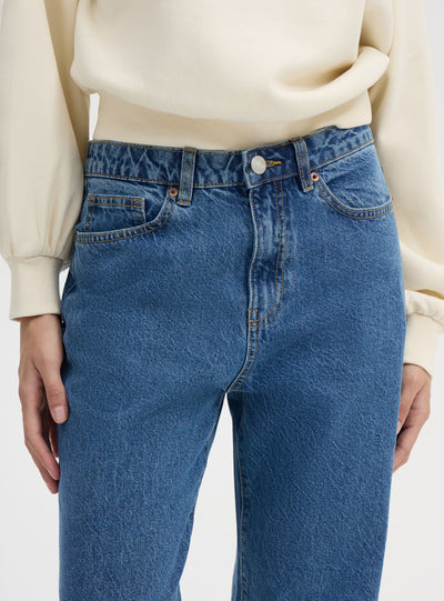 Jeans straight a vita alta