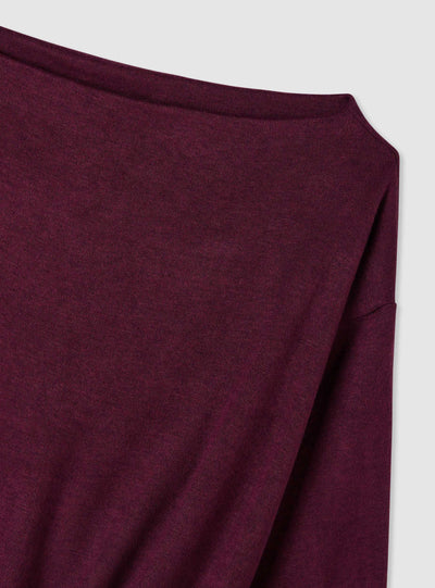 Vestito mini in maglia con scollo a barca