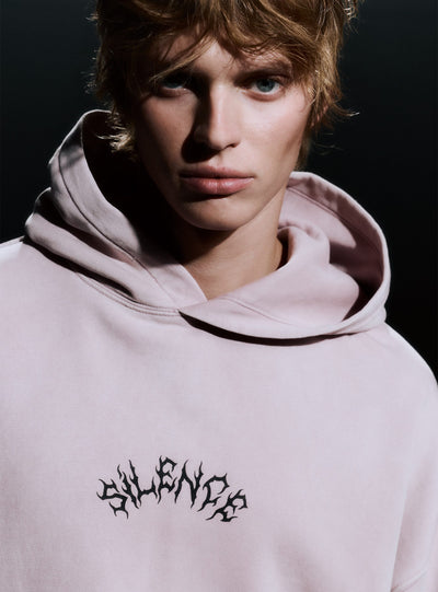 Boxy sweatshirt with hood and print