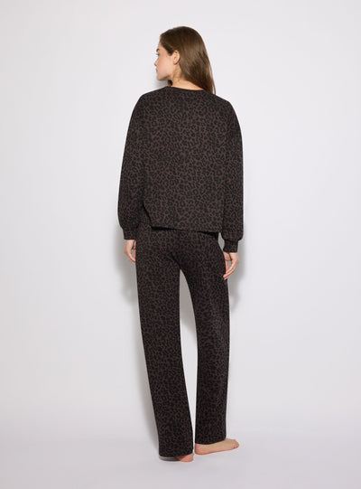Set pigiama animalier con maglia e pantaloni lunghi