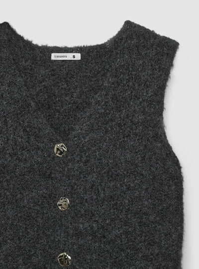 Buttoned cardigan vest