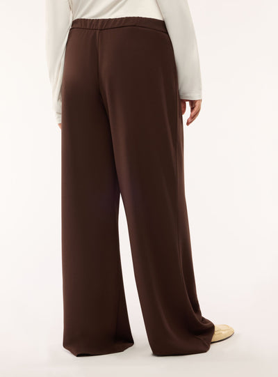 Pantaloni wide leg a tinta unita