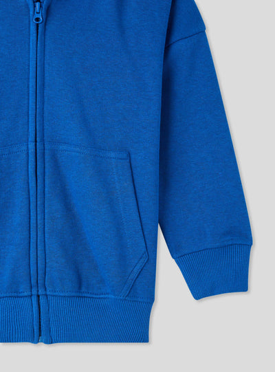 Felpa basic tinta unita con zip e cappuccio