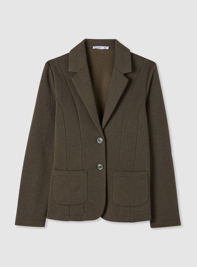 Blazer monopetto in tessuto felpa