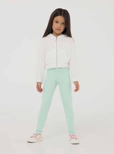 Solid colour stretch jersey leggings