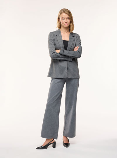 Pantaloni wide leg gessati