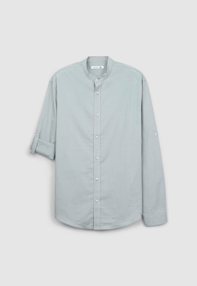 Camicia coreana in misto lino