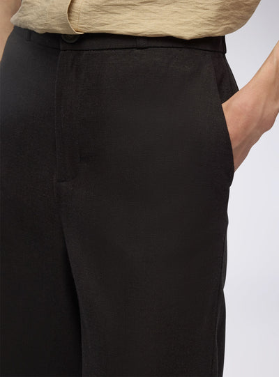 Pantaloni dad fits misto lino
