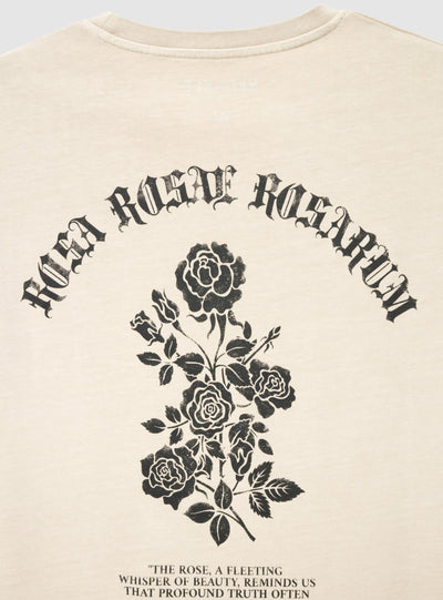 T-shirt con stampa rose fronte e retro