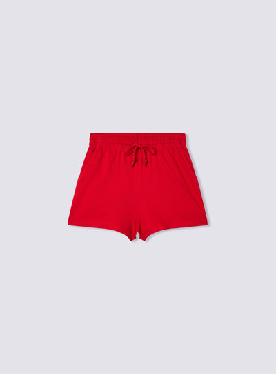 Shorts tuta a vita alta con risvolto