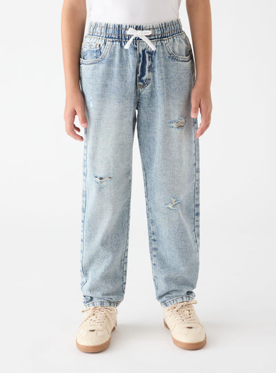 Jean jogger déchiré avec cordon de serrage