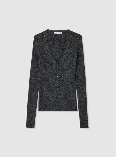 V-neck shimmering effect cardigan