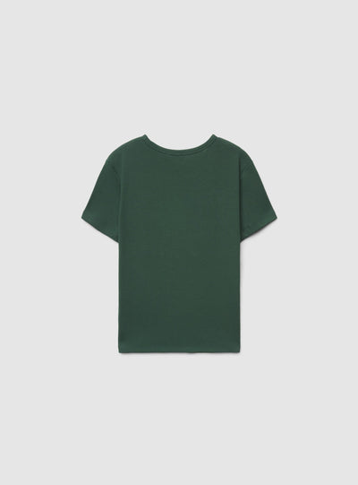 T-shirt crop con stampa college