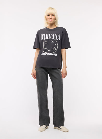 T-shirt ampia con stampa Nirvana