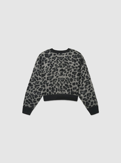 Maglia ampia animalier con maniche ballon