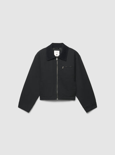 Worker-Jacke mit Reißverschluss und Hemdkragen
