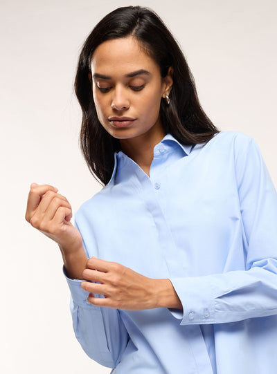 Camicia ampia in popeline