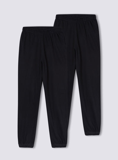 Pack 2 pantaloni tuta a vita alta con polsini