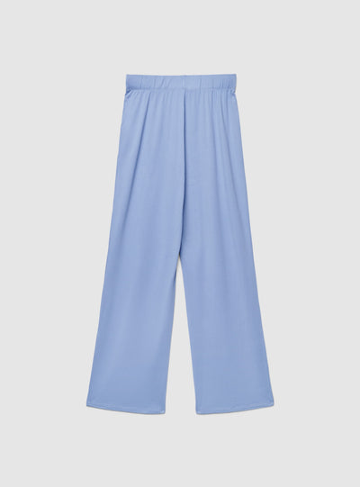 Pantaloni pigiama wide leg a tinta unita
