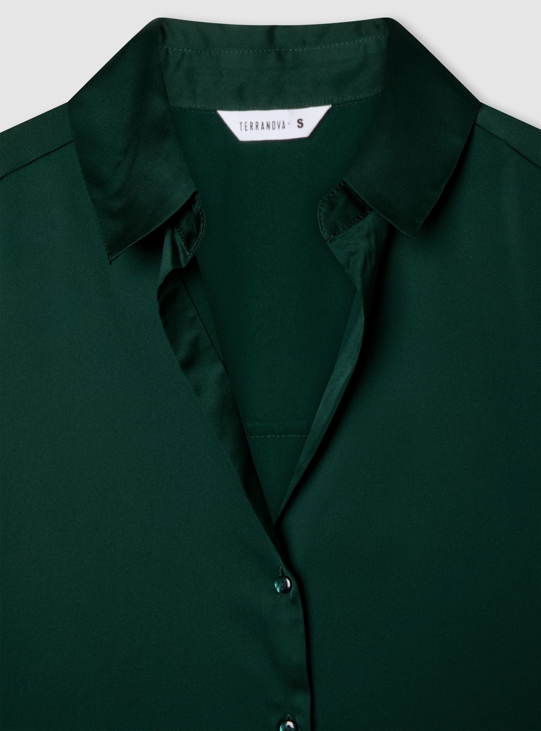 Loose satin-effect shirt