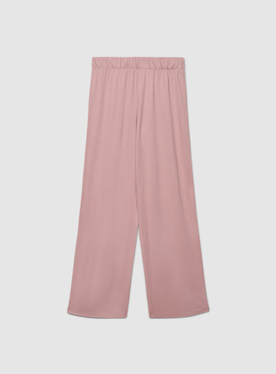 Pantaloni pigiama wide leg a tinta unita