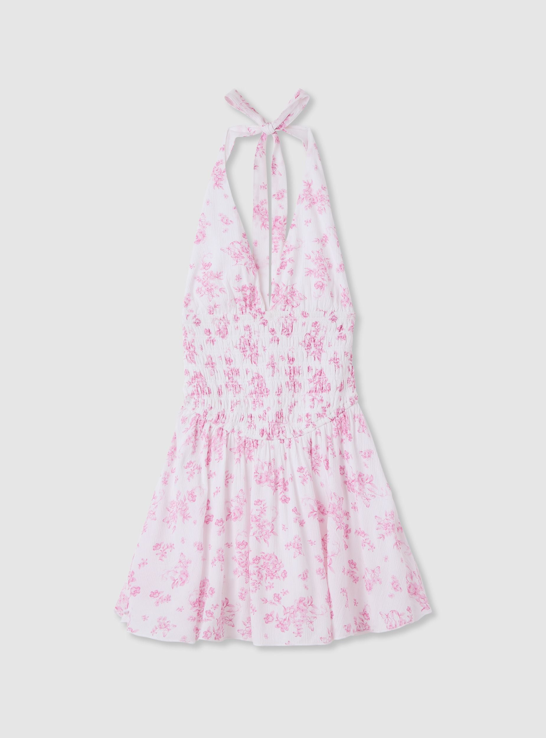 Halterneck dress with floral print - Terranova Halterneck dress with floral print - Terranova