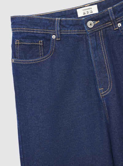 Jeans baggy a tinta unita