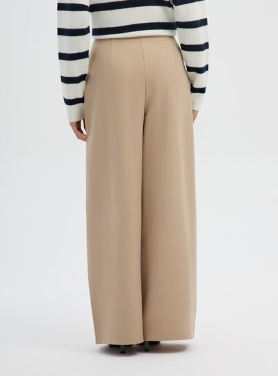 Pantaloni wide leg con doppia piega