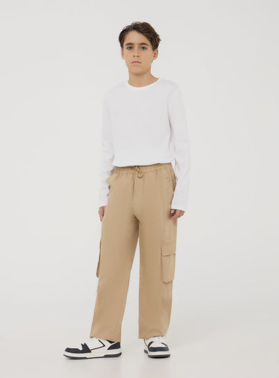 Pantaloni cargo popeline di cotone