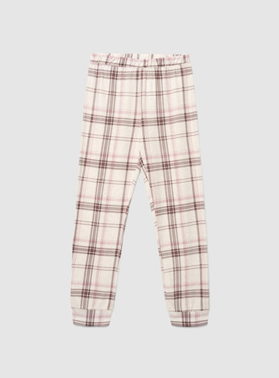 Set pigiama con maglietta stampata e pantaloni a quadri