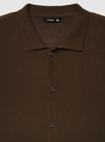 Cardigan con bottoni e colletto camicia