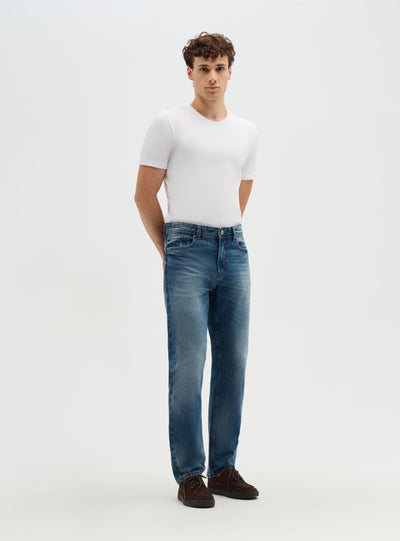Jeans straight a tinta unita