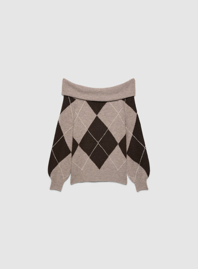 Maglia spalle scoperte a rombi