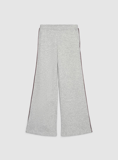 Pantaloni tuta wide leg con piping laterale
