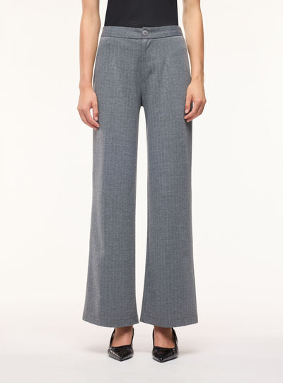 Pantaloni wide leg gessati