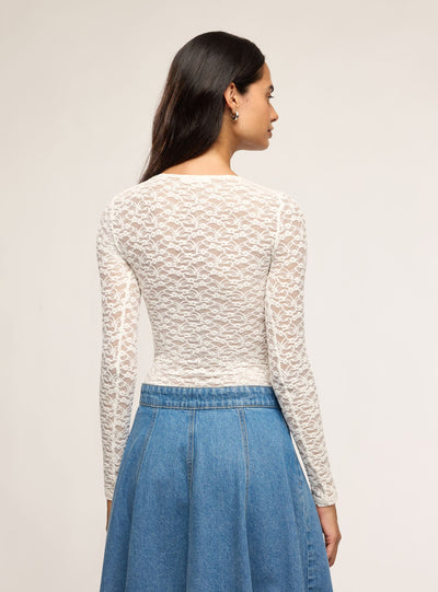 Body in pizzo a maniche lunghe