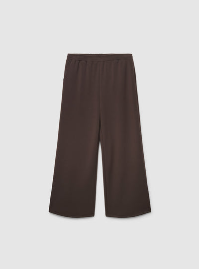 Pantaloni tuta wide leg a tinta unita