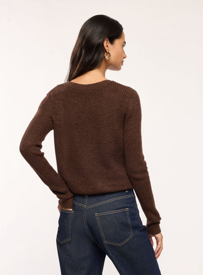 Maglia a coste inglesi con scollo a V