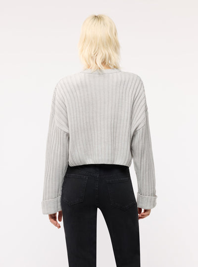 Maglia crop a coste larghe