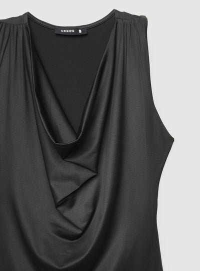 Body con scollo drappeggiato
