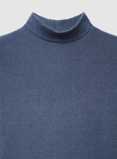 T-shirt con collo lupetto tinta unita