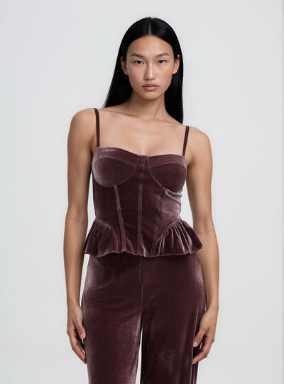 Bustier-Top mit Cups und Peplum