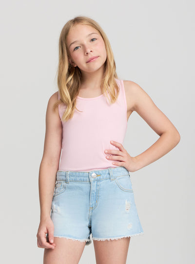 Shorts di jeans chiari con strappi