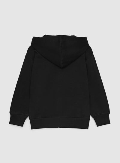 Plain-coloured zip-up hoodie