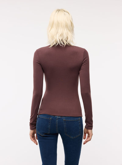 Solid-colour polo-neck T-shirt