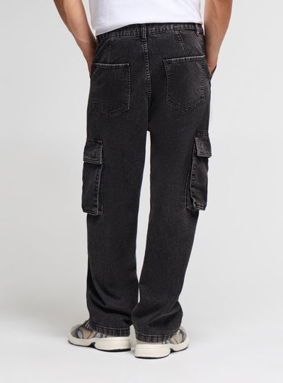 Jeans over cargo a tinta unita