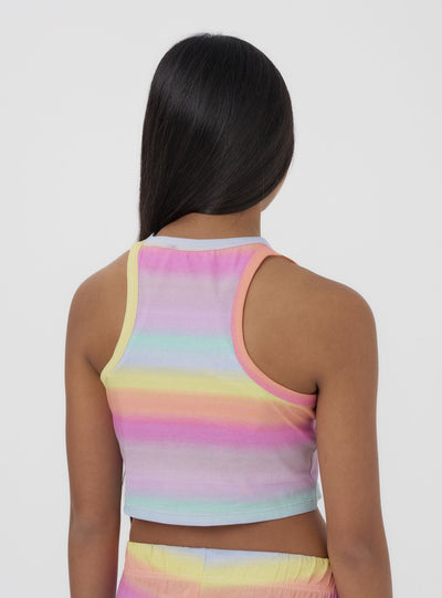 Top crop multicolor sfumato